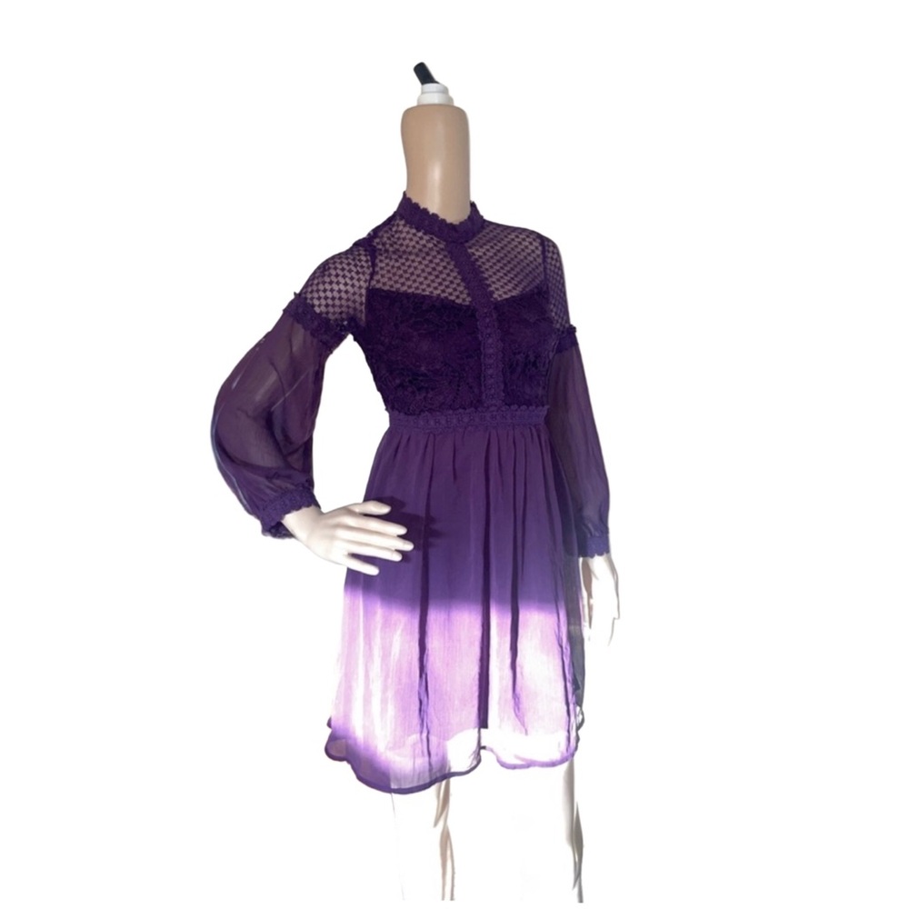 Elegant Purple Lace Dress